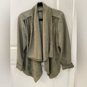 Jacket: Black Tape-Olive Green Asymmetrically zipped jacket-only worn 1x.
